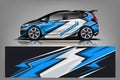 Sport Car wrap design vector, truck and cargo van decal. Graphic abstract stripe racing background designs for vehicle, rally, rac Royalty Free Stock Photo