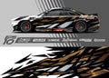 Sport car wrap designs illustrations Royalty Free Stock Photo