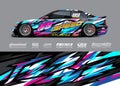 Sport car wrap livery illustrations