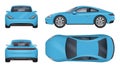 Sport cars. Realistic template of fast sport vehicles decent vector illustrations set isolated