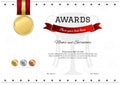 Certificate template sport theme with border frame, Diploma design Royalty Free Stock Photo