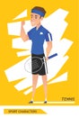 Sport characters tennis player vector
