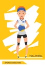 Sport characters volleyball player vector