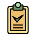 Sport checkboard icon color outline vector