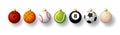 Sport Christmas balls set. Christmas set with sport baseball, basketball, football, tennis, cricket, soccer, volleyball, bowling,