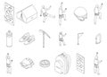 Sport climbing icons set vector outline Royalty Free Stock Photo
