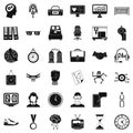 Sport clock icons set, simple style Royalty Free Stock Photo