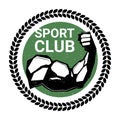 Sport Club Logo With Athletic Male Hand Biceps Silhouette Emblem On White Background