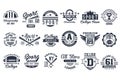 Sport club logo design set, baseball retro emblem, label, badge vector illustrations Royalty Free Stock Photo