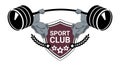 Sport Club Logo Modern Fitness Or Gym Center Emblem Silhouette Template Isolated On White Background