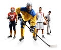 Sport collage american football basketball baseball ice hockey etc