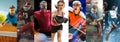 Sport collage about soccer, american football, badminton, tennis, boxing, ice and field hockey, table tennis Royalty Free Stock Photo