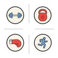 Sport color icons set