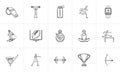 Sport and competition hand drawn outline doodle icon set. Royalty Free Stock Photo