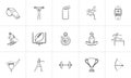 Sport and competition hand drawn outline doodle icon set. Royalty Free Stock Photo