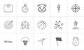 Sport and competition hand drawn outline doodle icon set. Royalty Free Stock Photo