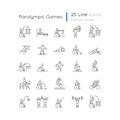 Sport competition linear icons set