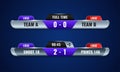 Sport competition scoreboard modern vector design for lower third television broadcast graphic template