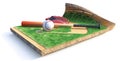 Sport concept. Baseball field on a piece of ground isolation on a white background Royalty Free Stock Photo