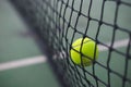 Sport concept with tennis ball net and court Royalty Free Stock Photo