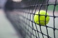 Sport concept with tennis ball net and court Royalty Free Stock Photo