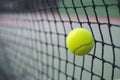 Sport concept with tennis ball net and court Royalty Free Stock Photo