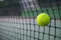 Sport concept with tennis ball net and court Royalty Free Stock Photo