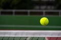 Sport concept with tennis ball net and court Royalty Free Stock Photo