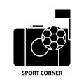 sport corner icon, black vector sign with editable strokes, concept illustration Royalty Free Stock Photo