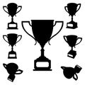 Sport cups silhouettes Royalty Free Stock Photo