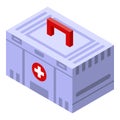 Sport doctor first aid kit icon, isometric style