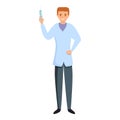 Sport doctor with syringe icon, cartoon style