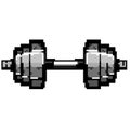 sport dumbbell game pixel art vector illustration