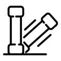 Sport dumbbell icon, outline style