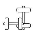 Sport dumbbells line style icon