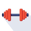 Sport dumbell icon. Flat illustration of sport dumbell icon for web design. Sport app logo, bodybuilding