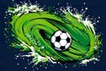 sport in this dynamic illustration featuring a soccer ball and a vibrant paint splash.