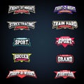 Sport emblem typography set. Super logo for your t-shirt. Mega logotype collection