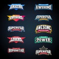 Sport emblem typography set. Super logo for your t-shirt. Mega logotype collection