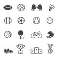 Sport and equipment icons