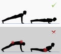 Sport exercise. Physical training full push ups