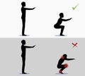 Sport exercise. Physical training squats