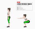 Sport exercises. Exercises with free weight. Squat. Illustration of an active lifestyle.
