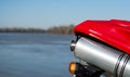 Sport Exhaust of red Ducati 996 Motorcycle Royalty Free Stock Photo