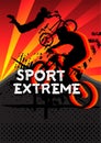 Sport extreme bicycle jumping with grunge