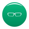 Sport eyeglasses icon vector green