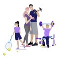 Sport family do fitness, concept of healthlife