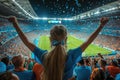 Sport fans celebrate while winning. football and soccer concept. Generative AI