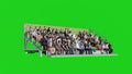 Sport Fans on Grandstand with Green Screen Chroma Key