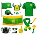 Sport Fans Supporters Realistic Mockup Accessories